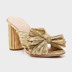 Loeffler Randall Gold Penny Knot Mules Size 10